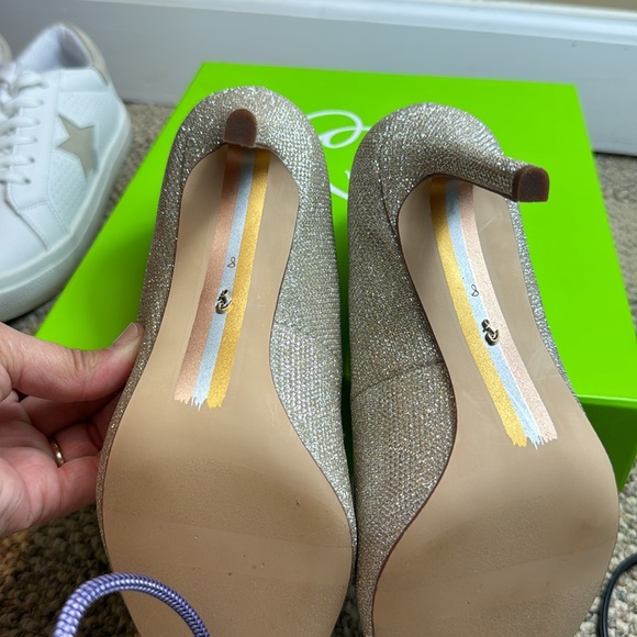NWTIB - Sam Edelman Womens Hazel Pointed Toe Pump, Gold Mesh - Size 8 😍 - Picture 14 of 17